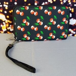 👜 Cherry Patterned Wristlet Wallet